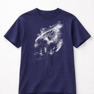 NFL Navy Tee with White Smoky Helmet Graphic